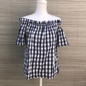 Cavalini Plaid off the shoulder blouse New